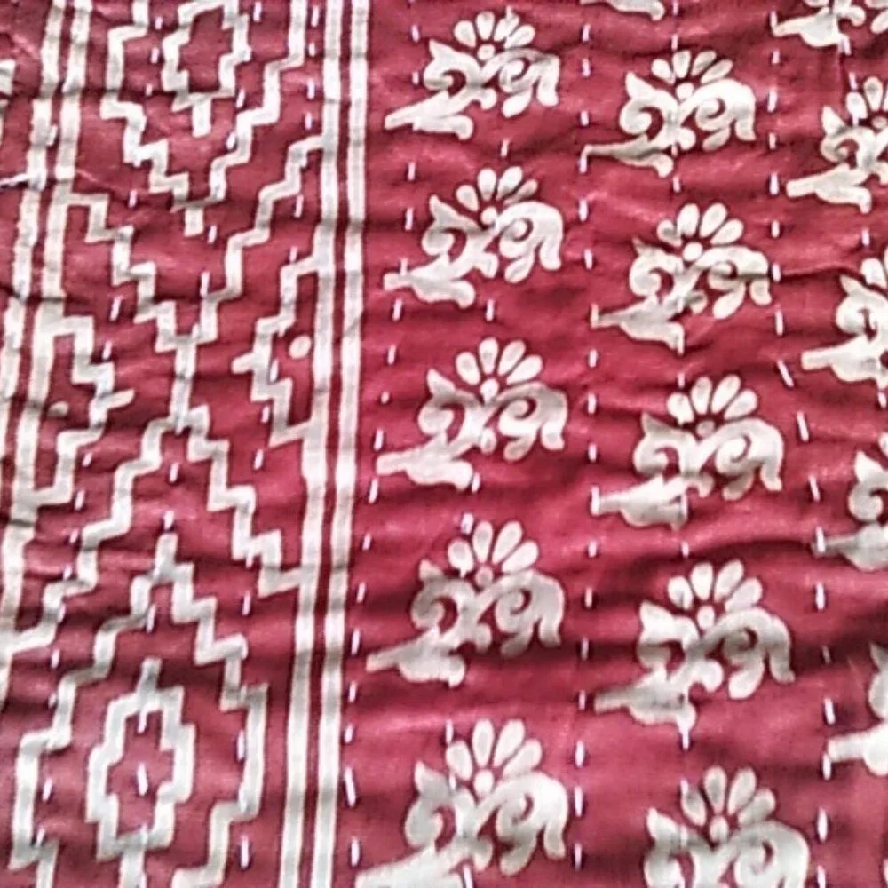 Sunflower Acres kantha quilt